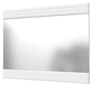 Настенное зеркало Олимп с декоративными планками (белый) в Артеме