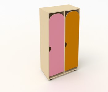 Шкаф детский распашной ШГ2 Беж+Оранжевый+Розовый в Артеме