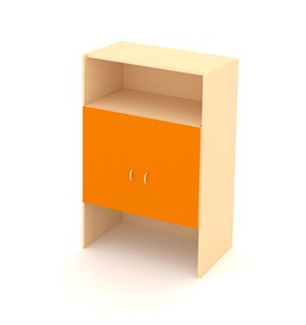 Детский двухдверный шкаф ДШ-2М МДФ Беж+ Оранжевый в Артеме
