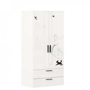 2-створчатый шкаф комбинированный Джоли ЛД 535.040, Серый шелк в Находке