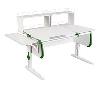 Растущий стол Дэми 1/75-40 (СУТ.25) + Polka_b 1/550 + Polka_zz 1/600 (2 шт.) белый/белый/Зеленый во Владивостоке