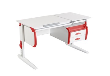 Растущий стол Дэми 1/75-40 (СУТ.25) + Tumba 3  белый/белый/Красный в Артеме
