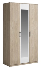 Шкаф 3 двери Genesis Светлана, с зеркалом, белый/дуб сонома в Артеме