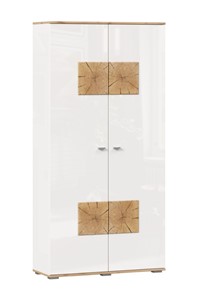 Шкаф двухстворчатый Фиджи с декоративными накладками 659.150, Дуб Золотой/Белый в Артеме