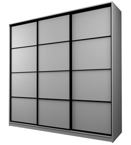 Шкаф 3-х створчатый MAX МШ-25-6-24/2-111, Профиль Черный/Цвет Серый во Владивостоке