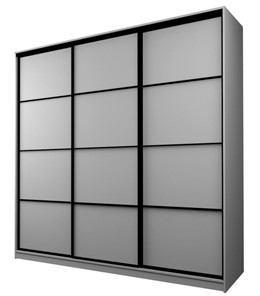Шкаф 3-х створчатый MAX МШ-27-6-24/2-111, Профиль Черный/Цвет Серый во Владивостоке