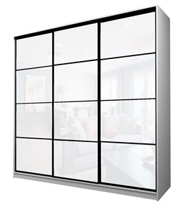 Шкаф 3-х дверный MAX МШ-27-6-24-222, Профиль Черный/Цвет Белый/с белой пленкой Oracal в Артеме