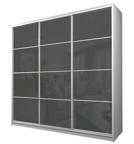 Шкаф 3-х дверный MAX МШ-27-6-27-222, Профиль Белый/Цвет Белый/с темно-серой пленкой Oracal во Владивостоке