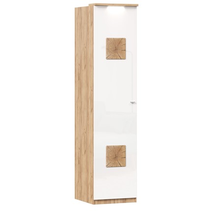 Шкаф одностворчатый с декор. накладками Фиджи 659.225, белый во Владивостоке - изображение