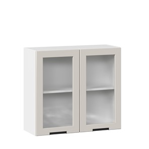 Шкаф на кухню 800 со стеклом Джамис ЛД 296.360.000.107, Белый/Кашмир во Владивостоке