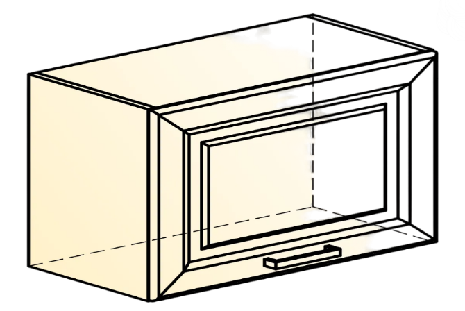 Кухонный шкаф Атланта L600 Н360 (1 дв. гл.) эмаль (белый/белый глянец патина золото) во Владивостоке - изображение 1