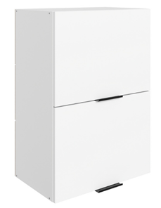 Шкаф на кухню Стоун L500 Н720 (2 дв. гл.гориз.) (белый/джелато софттач) в Артеме