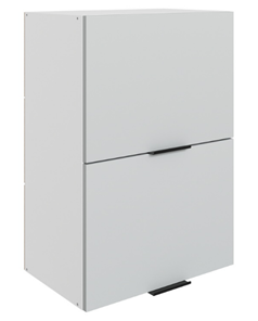 Шкаф кухонный Стоун L500 Н720 (2 дв. гл.гориз.) (белый/лайт грей софттач) во Владивостоке