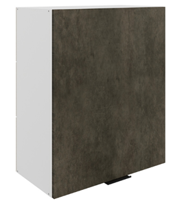 Навесной кухонный шкаф Стоун L600 Н720 (1 дв. гл.) (белый/камень темно-серый) во Владивостоке