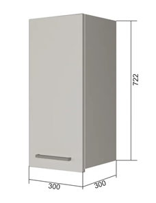 Шкаф на кухню В7 30, Серый/Антрацит в Артеме