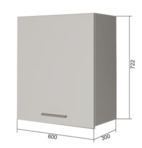 Настенный шкаф В7 60, Серый/Белый в Артеме