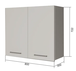 Кухонный навесной шкаф В7 80, Серый/Антрацит в Артеме