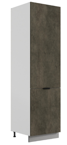 Шкаф-пенал Стоун 2 L600 (2 дв.гл.) (белый/камень темно-серый) во Владивостоке