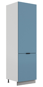 Шкаф-пенал Стоун L600 под холодильник (2 дв.гл.) (белый/изумруд софттач) во Владивостоке