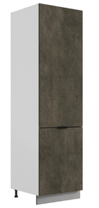 Шкаф-пенал Стоун L600 под холодильник (2 дв.гл.) (белый/камень темно-серый) во Владивостоке