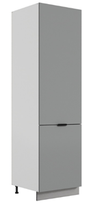 Шкаф-пенал Стоун L600 под холодильник (2 дв.гл.) (белый/оникс софттач) во Владивостоке