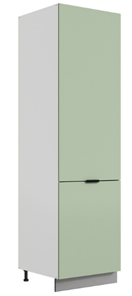 Шкаф-пенал Стоун L600 под холодильник (2 дв.гл.) (белый/полынь софттач) во Владивостоке