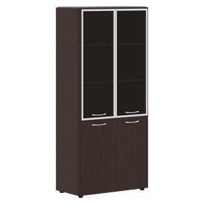 Шкаф комбинированный с дверьми в алюминиевой рамке DIONI Венге DHC 85.7  (850х430х1930) в Артеме