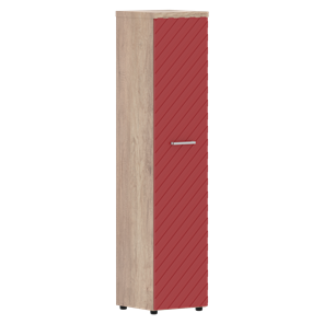 Шкаф TORR LUX TLHC 42.1 колонка с глухой дверью и топом 435х452х1958 Дуб Каньон/ Красный в Артеме