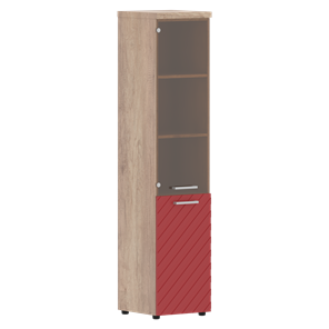Шкаф TORR LUX TLHC 42.2 R колонка комбинированная с топом 435х452х1958 Дуб Каньон/ Красный в Артеме