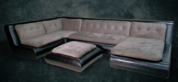 П-образный диван Шад Эвелина со столом-пуфом в Артеме
