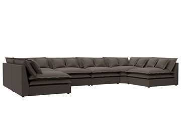 Большой П-образный диван Лига-040, Амур коричневый (рогожка) в Находке