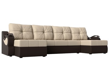 П-образный диван Меркурий П, Бежевый/коричневый (экокожа) в Артеме