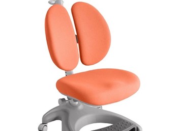 Детский стул FauDesk FunDesk Solerte Grey с подставкой для ног + чехол для кресла (ткань оранжевая) в Артеме