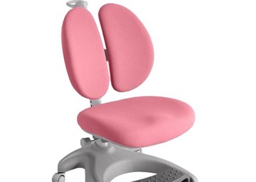 Детский стул FunDesk Solerte Grey с подставкой для ног + чехол для кресла (ткань розовая) в Артеме