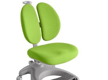 Детский стул FunDesk Solerte Grey с подставкой для ног + чехол для кресла (ткань зеленая) в Артеме