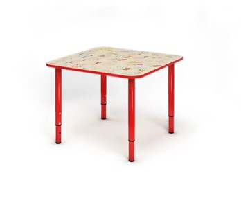 Детский регулируемый столик Азбука квадратный СДО-4 Красный в Артеме