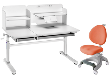 Комплект парта + кресло Iris II Grey + Cielo Orange + чехол для кресла в подарок в Находке
