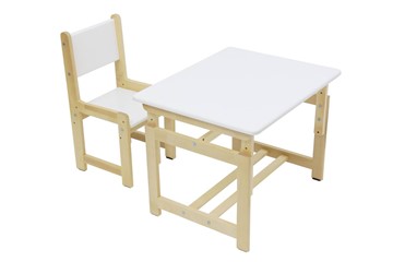 Комплект растущей детской мебели POLINI Kids ECO 400 SM 68Х55 Белый / Натуральный в Артеме