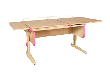 Детский стол-трансформер Дэми 1/75-40 (СУТ.25) + Polka_z 1/600 (2 шт.) + Polka_b 1/550 (2 шт.) бежевый/бежевый/розовый в Артеме