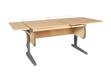 Растущий стол Дэми 1/75-40 (СУТ.25) + Polka_z 1/600 (2 шт.) + Polka_b 1/550 (2 шт.) бежевый/серый/серый в Артеме