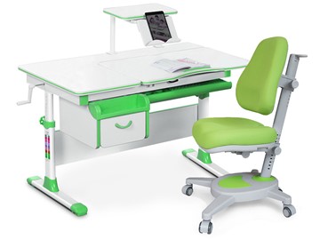 Комплект растущая парта Mealux EVO-40 Z и кресло Onyx Y-110 KZ зеленый в Артеме