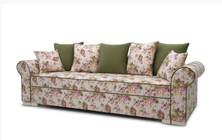 Прямой диван Ameli (Arcadia rose+shaggy green+glance bone) во Владивостоке - изображение 1