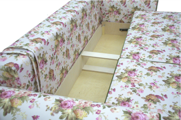Прямой диван Ameli (Arcadia rose+shaggy green+glance bone) во Владивостоке - предосмотр 5
