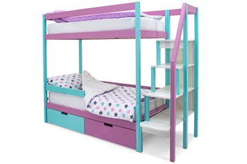 Двухэтажная детская кровать Svogen мятный-лаванда в Артеме - предосмотр