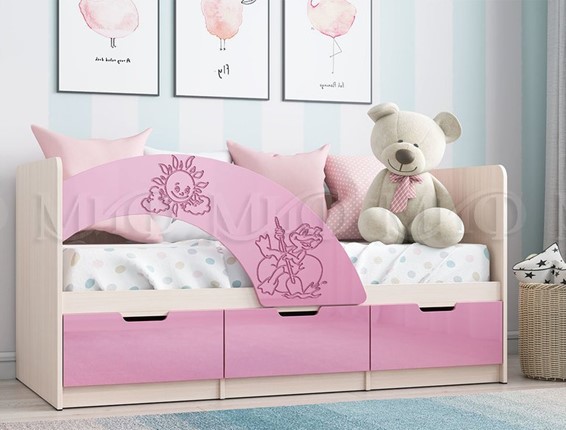 Кровать детская Юниор-3, Розовый металлик во Владивостоке - изображение