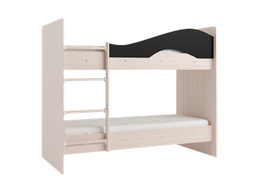 Детская  двухъярусная кровать Мая с 2 ящиками на щитах, корпус Млечный дуб, фасад Венге в Артеме - предосмотр 3