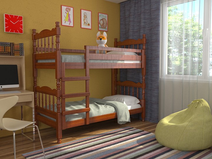 Кроватка Соня двухъярусная (Орех) во Владивостоке - изображение 1