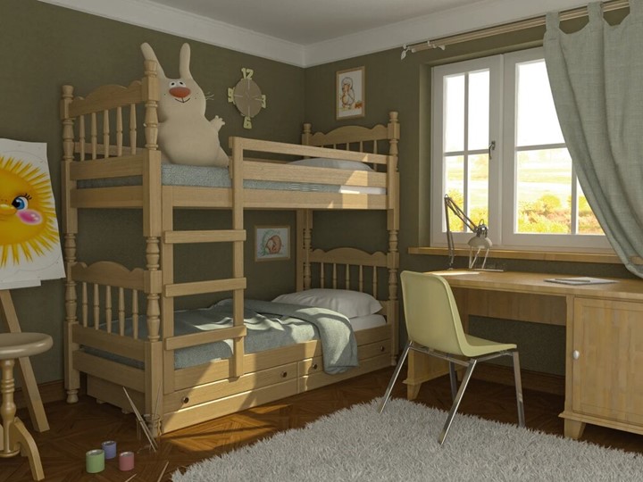 Детская кровать Соня двухъярусная (Сосна) во Владивостоке - изображение 1