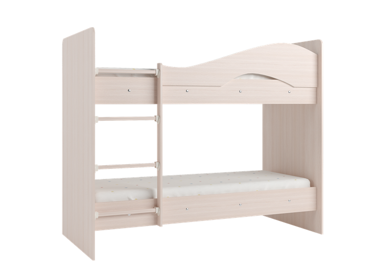 Двухэтажная детская кровать Мая на щитах со шкафом и ящиками, цвет Млечный дуб во Владивостоке - изображение 2
