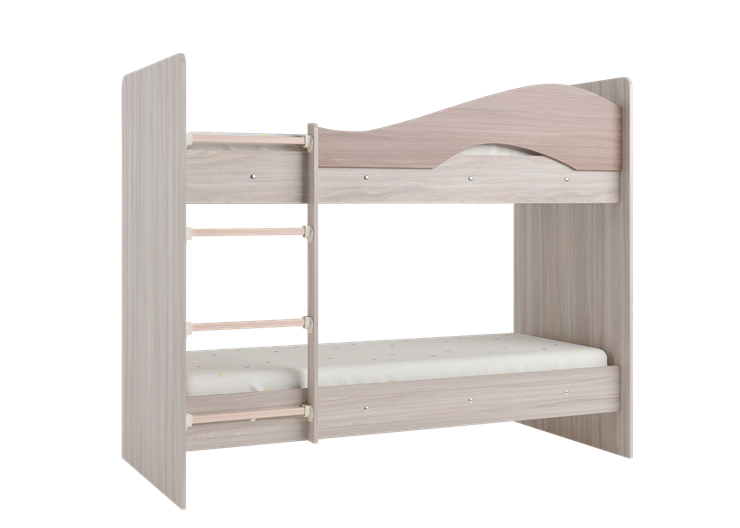 Кровать двухъярусная Мая на щитах со шкафом и ящиками, корпус Шимо светлый, фасад Шимо темный во Владивостоке - изображение 3